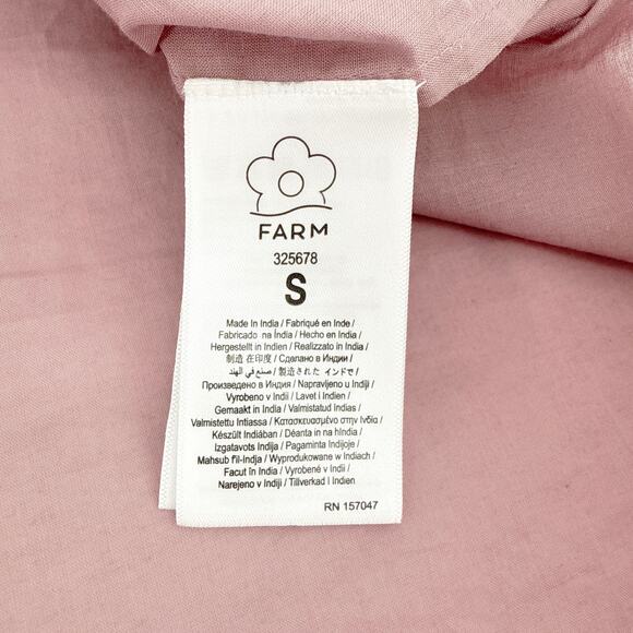 FARM RIO Pleated Yoke Blouse Light Pink S - Picture 7 of 12